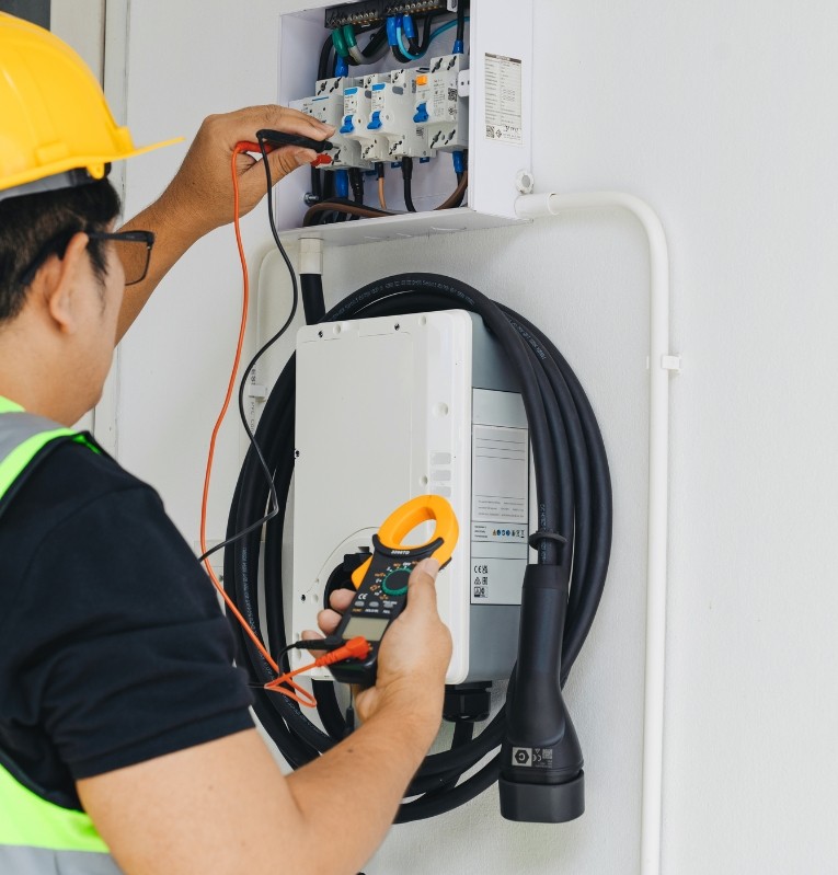 EV charger installation in garage